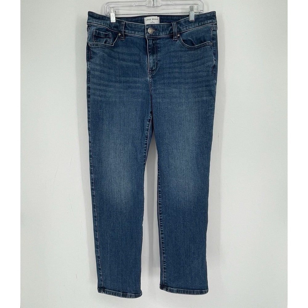 Lane Bryant Women's Blue Dark Wash Straight Leg Stretch Denim Jeans Plus Size 16